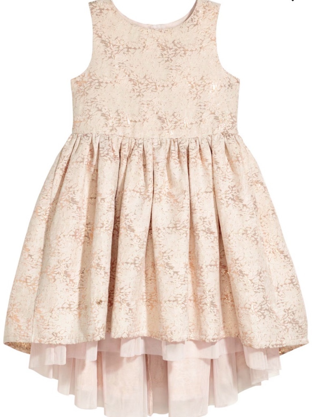 H&M Girls Jacquard Dusty Powder Pink Shimmering Formal Dress Size 7-8Y